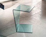 IMAGO FACTORY Atlas Servetto kohvilaud - l&auml;bipaistvast kumerast klaasist lambilaud, elutoa m&ouml;&ouml;bel, kohvilaud elutuppa, k&otilde;rge laud, elegantne, kaasaegne disain
