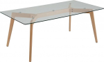 Beliani Hudson turvaklaasist kohvilaud 120 x 60 cm P&ouml;&ouml;gipuust helepruun/l&auml;bipaistev