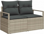 vidaXL Diivanikomplekt 7 tk Hellgrau und Dunkelgrau Poly-Rattan, Garten und Terrasse, modernes modulares Sofa-Set, wetterfestes, leichtes M&ouml;bel f&uuml;r stylisches Entspannen