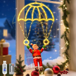 J&otilde;ulukaunistus Santa Claus Parachute Fairy Lights, 68 cm LED veekindel Fairy Lights J&otilde;ulud USB Garden Fairy Lights koos kaugjuhtimispuldiga siseruumide jaoks Outdoor Christmas Decoration Window (Warm