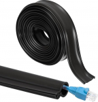 QUARKZMAN Kabelschlauch 3 Meter Durchmesser 8mm Flexibel Kabelkanal Dr&auml;hte H&uuml;lse mit Verschluss, Silkon Kabelschutzschlauch Leerrohr f&uuml;r TV Computer, Schwarz
