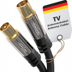 KabelDirekt antennikaabel - 7,5m - (pidev varjestus, 75 Ohm, koaksiaalpistik> koaksiaalpistikupesa, premium koaksiaalkaabel, TV, HDTV, raadio, kaabeltelevisioon DVB-T, DVB-C, DVB-S, DVB-S2, FM, DAB