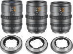 SIRUI VP-1 Vision Prime 1 T1.4 Vollformat-Cine-Objektivset, 24 mm, 35 mm, 50 mm Kinoobjektiv mit manuellem Fokus und vorinstalliertem E-Mount, austauschbare RF/Z/L-Mounts (Metallgrau)