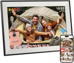 Hesmor 64 GB Frameo digitaalne pildiraam WiFi 10,1-tolline 1280 x 800 IPS puuteekraan, automaatne p&ouml;&ouml;ramine, jagage fotosid koheselt Frameo kaudu k&otilde;ikjalt, elektrooniline pildiraam
