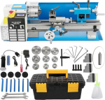 14-Zoll-Mini-Metalldrehmaschine, Bohrmaschine, Metallgetriebe mit Variabler Geschwindigkeit, 550 W, Metalldrehmaschine