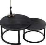Home Heaven kohvilaud &uuml;mmargune mustast puidust - &uuml;mmargune elutoa laudade komplekt 2 tuba - l&auml;bim&otilde;&otilde;t 60 cm l&auml;bim&otilde;&otilde;t 40 cm