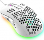 &Uuml;likerge traadiga m&auml;nguhiir, ergonoomiline kerge k&auml;rgstruktuur, 4 t&uuml;&uuml;pi RGB taustavalgustusega hiir, 4 reguleeritavat DPI kuni 2400, optiline USB hiir (valge)
