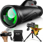 Pankoo 12 x 60 Monocular Telescope High Powered with Smartphone Adapter Tripod and Portable Bag, Larger Vision Monocular for Adults with BAK4 Prism eFMC Lens, Suitable for Bird Watching