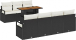 Rantry 8-teiliges Garten-Sofa-Set mit Kissen Schwarz Poly-Rattan Gartenlounge Model3358406