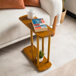 T&auml;ispuidust C-kujuline k&uuml;ljelaud K&uuml;ljelaud diivanitele Diivanilaudade libisemine diivani alla elutuppa diivani kohale TV salvilaud v&auml;ikestesse ruumidesse Stiil puidust tammepuust