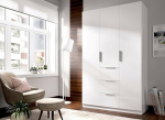 Dmora - Falterona Wardrobe for Bedroom, Wardrobe with 3 Double Doors and 3 Drawers, 135 x 52 x 204 cm, White