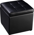 Costway Stool with Storage, PU Leather Seat / Box, Holds up to 300 Kg, Upholstery Stool with Lid, Storage Box 40 x 40 x 40 cm - Seat / Chest, Choice of Colours