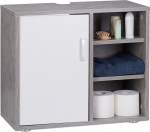 Relaxdays Under-Sink Cabinet with Single Door, Bathroom Cupboard, 3 Shelves, Bathroom Cabinet, 51 x 60 x 32 cm