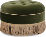 Jennifer Taylor Home Yolanda 24" Round Padded Ottoman Olive Velvet