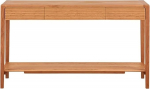 Konsolentisch, Bauernhaus-Konsolentisch mit 3 Schubladen und Ablage, schmaler Eingangstisch aus Holz