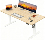 JUMMICO reguleeritava k&otilde;rgusega laud, 110 x 60 cm, elektriline laud, reguleeritava k&otilde;rgusega, ergonoomiline seisev arvutilaua, beež