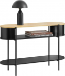 SoBuy FSB102-SCH Puidust ja metallist konsoollaud hoiukappidega, t&ouml;&ouml;stuslik disain, konsool esikusse, elutuppa v&otilde;i kontorisse, 110 x 39 x 76 cm, must