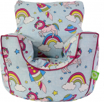 Puuvillase ruumi &uuml;kssarvik pastellv&auml;rviline vikerkaarepabukott k&auml;etool oadega Lapse / teismelise suurusega m&auml;ngimine Bean Lazy