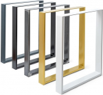 Magnetic Mobel 2 x metallist lauajalad, mustad, valged ja toorterasest t&ouml;&ouml;stuslaua jalad, k&otilde;ik suurused s&ouml;&ouml;gilauale, lauale, kohvilauda ja pingile, DIY laua raam (50 x 100 cm, baarilaua, must)