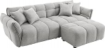 Riess Ambiente Modern XXL Diivan Cloud - 260 cm - Hall Boucl&eacute; - Bigsofa vedrustuse s&uuml;damik koos padjaga