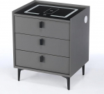 Kolme valgusrežiimiga &ouml;&ouml;kapp, kolm taset, 12V 2A toide laadimisfunktsiooniga, USB 10W, traadita laadimine 15W (AC 100-240V), kolmev&auml;rviline &ouml;&ouml;kapsel, must/hall