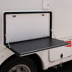Klappbarer Wandtisch f&uuml;r den Au&szlig;enbereich, f&uuml;r Picknick, abschlie&szlig;bar, Wohnmobil, Klapptisch, Aluminiumlegierung, Campingtisch (Farbe: Wei&szlig;, suurus: 60 x 41 cm)