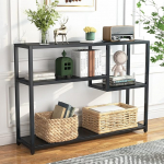 Tribesigns konsoollaud, v&auml;ike must sissep&auml;&auml;sulaud hoiukappidega, 108 cm vintage k&uuml;ljelaud kohvilaudade taga elutuppa, esikusse, koridori, fuajeesse, TV-lauale.