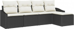 Rantry 5-teiliges Garten-Sofa-Set mit Kissen braun Poly-Rattan Gartenlounge Model3346687