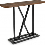 GIANTEX Schmaler Konsolentisch, 100 x 30 cm Eingangstisch mit Metallrahmen, Sofatisch f&uuml;r Wohnzimmer, Flur, Eingangsbereich, Vintagebraun ja Schwarz