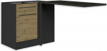 Jazz Modern Corner Kitchen Cabinet with Worktop in Anthracite, Artisan Oak Look - Spacious Corner Base Cabinet with Lots of Storage Space - 115 x 90 x 60 cm (W x H x D)