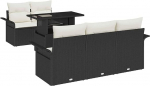 Gartensofa-Set mit Kissen 6 tk Schwarz Poly Rattan Gartenm&ouml;bel Model3356930