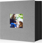 Lanpn Photo Album 10 x 15 cm, 1000 Pockets Extra Large XXL Linen Slip-In Album for Portrait and Landscape Format Photos, Pictures, Grey