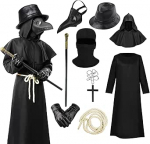 Raveparty Plague Doctor Kost&uuml;&uuml;m, Plague Doctor Mask, Halloween Costume Men, Medieval Steampunk Halloween Cosplay Role Play Outift for Adults