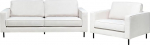 Beliani Sofa Set Fabric Cream White with Armrests Seat Cushion Metal Legs Classic Savalen