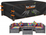 Enzeno Waterproof Garden Furniture Cover, 300 x 250 x 100 cm, Garden Furniture Tarpaulin, 420D Oxford Fabric, Lounge Furniture Protective Cover, Winterproof, Lounge Cover with Air Outlet for Tables