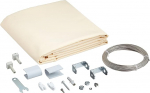 Universal Sunshade Floracord 04-77-03-38P and Kit 420 x 140 CM and 34 Laufhaken Ready for Mounting, Ivory