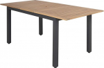 Ambientehome Extendable Table, FSC-Certified Acacia Wood Table Top, Aluminium Frame, 180-240 x 90 x 74-76.5 cm, Black