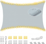 LSOEIWET LSD420 Sun Sail, Waterproof, Rectangular, 2 x 3 m Sun Protection Balcony, UV Protection, Tear-Resistant Premium Polyester Parasols for Patio, Garden, Patio, Lawn,