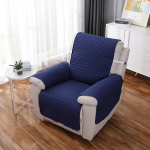 High Elastic Recliner Sofa Cover for Home Decor Fitted Small Recliner Sofa Cover Non-Slip Washable Armchair Slipcover with Elastic Adjustable Strap - Navy Blue -