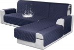 VANSOFY Sectional Sofa Covers, 100% Waterproof L Shape Sofa Slipcover Reversible Chaise Lounge Cover for Sectional Sofa Furniture Protector Cover for Pet Dog Cat (S, Dark Blue 2)