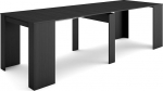 Skraut Home Extendable Table, Multifunctional Extendable Table, 260 cm, For 12 Guests, Dining Room Tables, Modern Style, Black