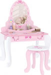 AIYAPLAY Kids Dressing Table Set, Two-Piece Children's Vanity Table with Stool, Mirror, Drawer, Desktop Storage, Ballet Theme, Girls Makeup Desk, Chair, Pink