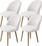 LinFortune komplekt 4 Stretchy tooli katted s&ouml;&ouml;gitoa toolidele, kumer seljatugi, kaasaegne aktsent tool Slipcovers, pestavad tooli kaitsjad, ilma k&auml;etoeta elutuppa, k&ouml;&ouml;ki, hotelli (valge, 4)