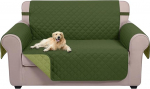 U-NICE HOME Loveseat diivanikate, p&ouml;&ouml;rduv diivanikate 2 padjale, diivan koertele, m&ouml;&ouml;bli kaitsja, kate elastsete sidemetega, veekindel (kahe istekohaga, v&auml;ike, Hunter Green/Sage Green/Sage