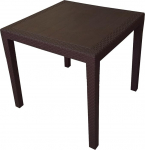 Robust-Plastic Table Rattan Look Mocha / Camping Table 79 x 79 CM