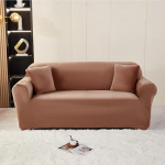Hiseng Velvet Diivan Cover, Stretch Diivan Cover 1-4 Seater Plain Diivan Cover koos elastse lindiga, Universal Diivan Cover, Diivan Kaitsja lemmikloomadele (2-kohaline, kohv)