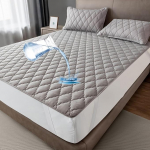 Veekindel madratsikaitse 160 x 200 cm, hingav madratsi pealiskate, mikrokiust madratsikatte, veekindel madratsikaitse, inkontinentsi aluskate, pestav, Hall