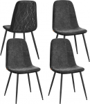 VASAGLE s&ouml;&ouml;gitoolid 4 k&ouml;&ouml;gitoolist koosnev komplekt Pehmeeritud toolid Metalljalad Reguleeritavad jalad Lihtne hooldada &scaron;enillkangast PU koos j&auml;&auml;aja inspireeritud mustriga Slate Grey KDC188G01