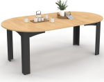 IDMarket - Dona pikendatav s&ouml;&ouml;gilaud 4-10 inimesele Must p&ouml;&ouml;giefektiga 110-200 cm
