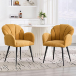 S&ouml;&ouml;gitoa toolid komplekt 2 polsterdatud toolid metallraamiga k&ouml;&ouml;gitoolid k&auml;etoedega tool s&ouml;&ouml;gituba &scaron;enill kollane